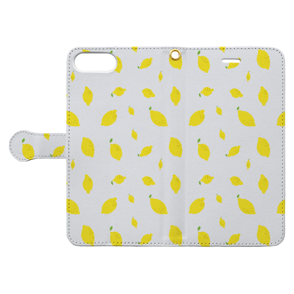 Natsuのレモンレモン Book-Style Smartphone Case:Opened (outside)