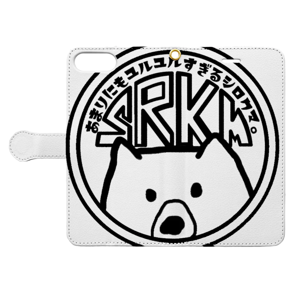 SRKMのＳＲＫＭ（logo ver. 3） 手帳型スマホケースを開いた場合(外側)