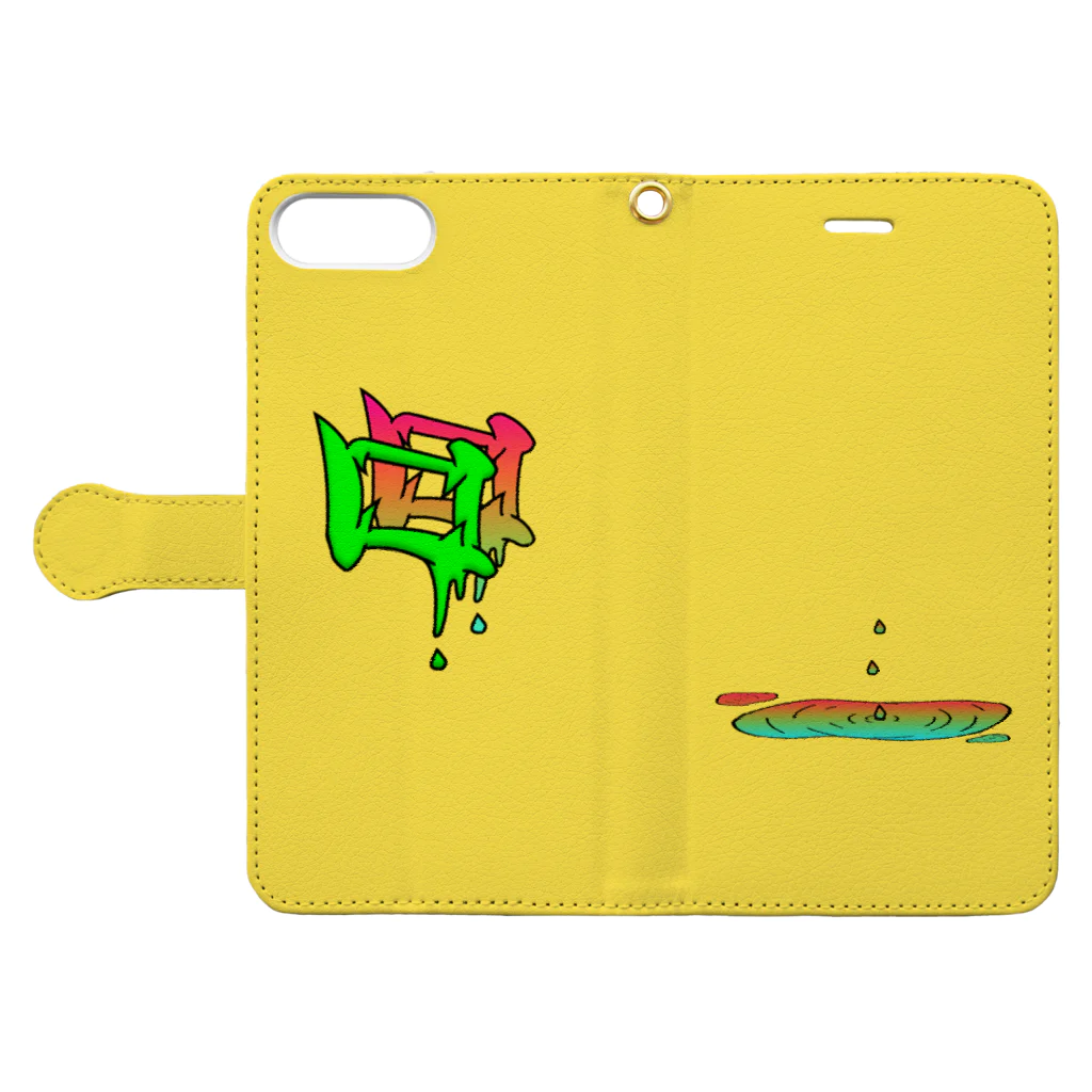 HimoGGのFantome Low...（Yellow） Book-Style Smartphone Case:Opened (outside)