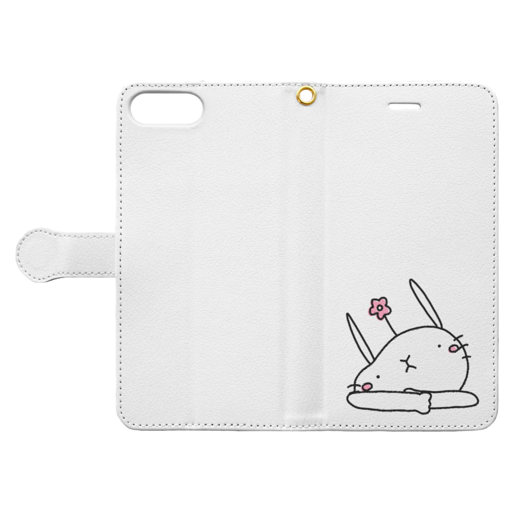 icchomaeのいっちょまえうさぎ Book-Style Smartphone Case:Opened (outside)