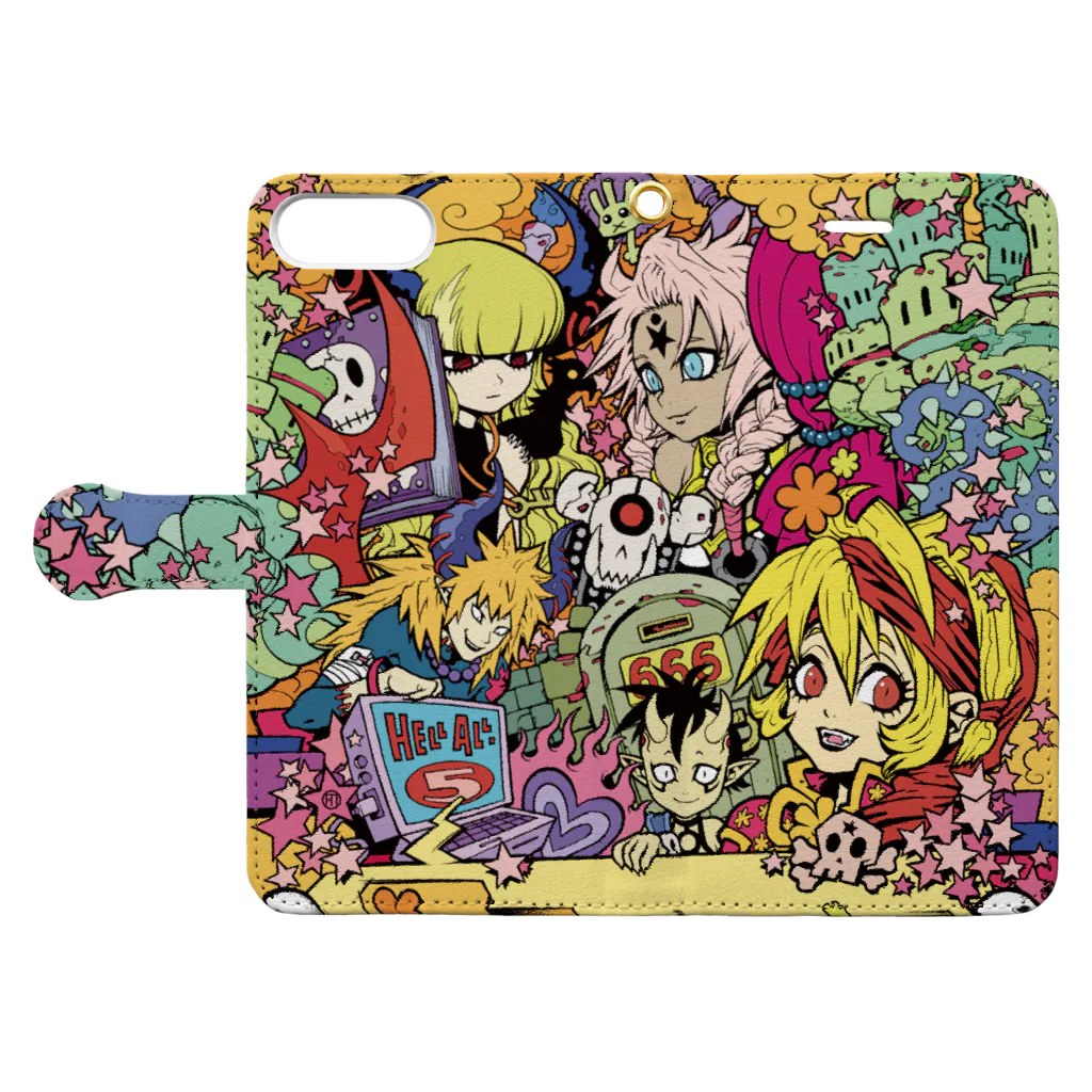 SUPER Yamato RodeoのHELL ALL-5 [character] Book-Style Smartphone Case:Opened (outside)