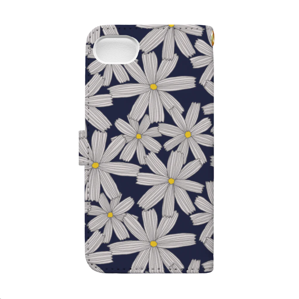 tettetextileのコスモス_white Book-Style Smartphone Case :back