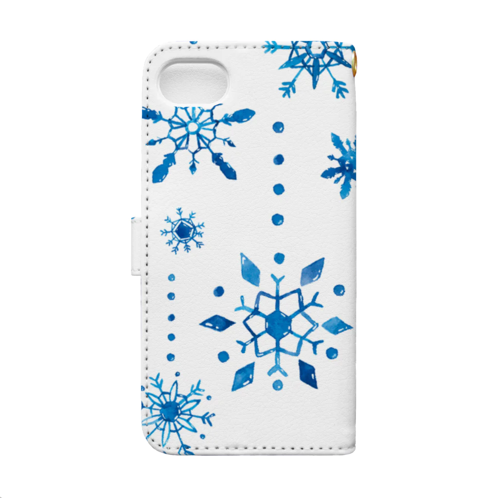 さとろくの雪の結晶手帳型iPhoneケース Book-Style Smartphone Case :back