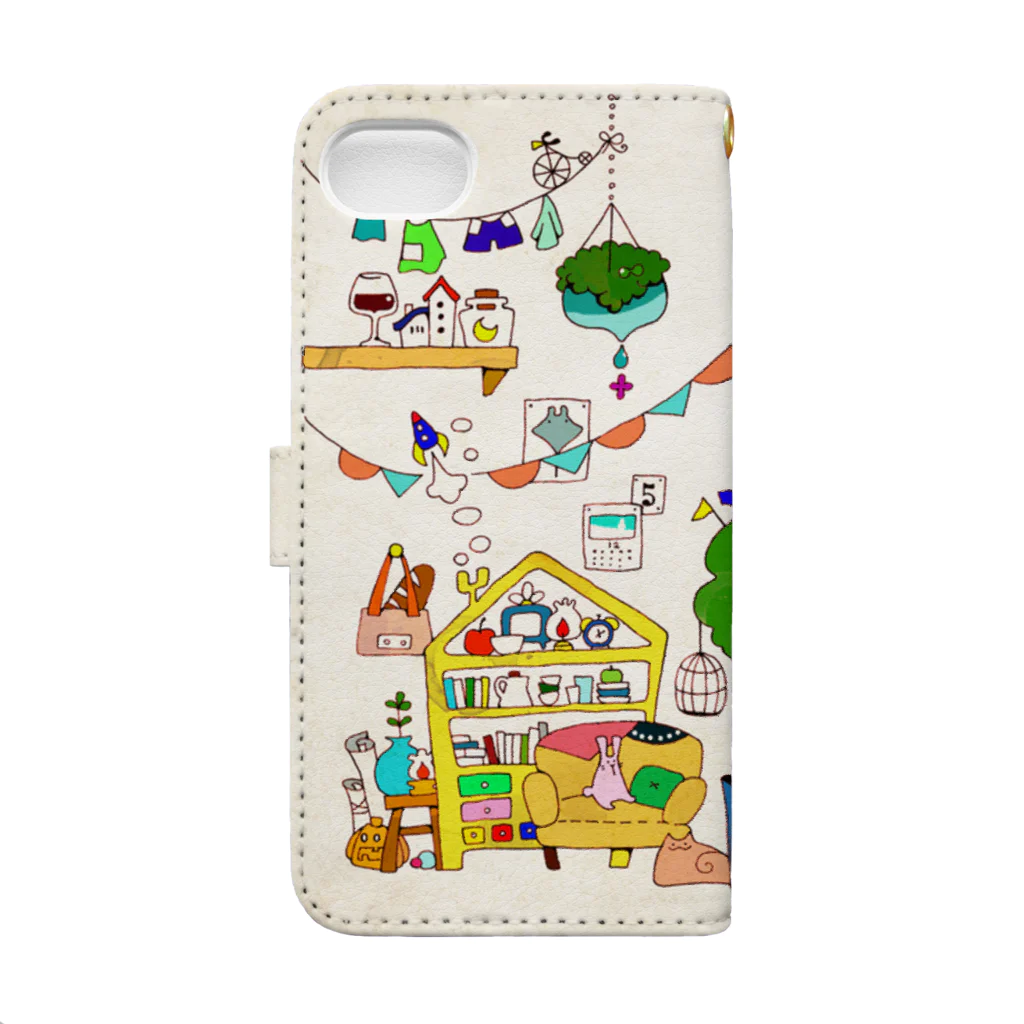 つきかな製作所の小物いっぱいの部屋 Book-Style Smartphone Case :back