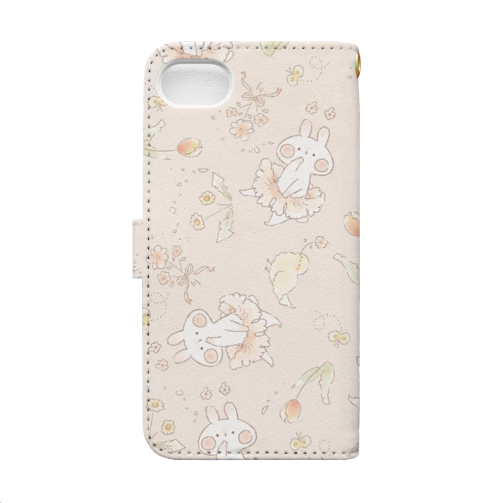 ＊momochy shop＊の春うさぎ Book-Style Smartphone Case :back