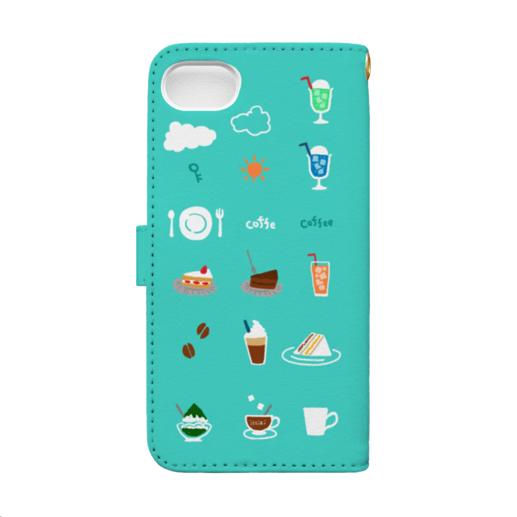 喫茶角砂糖の喫茶店柄 Book-Style Smartphone Case :back