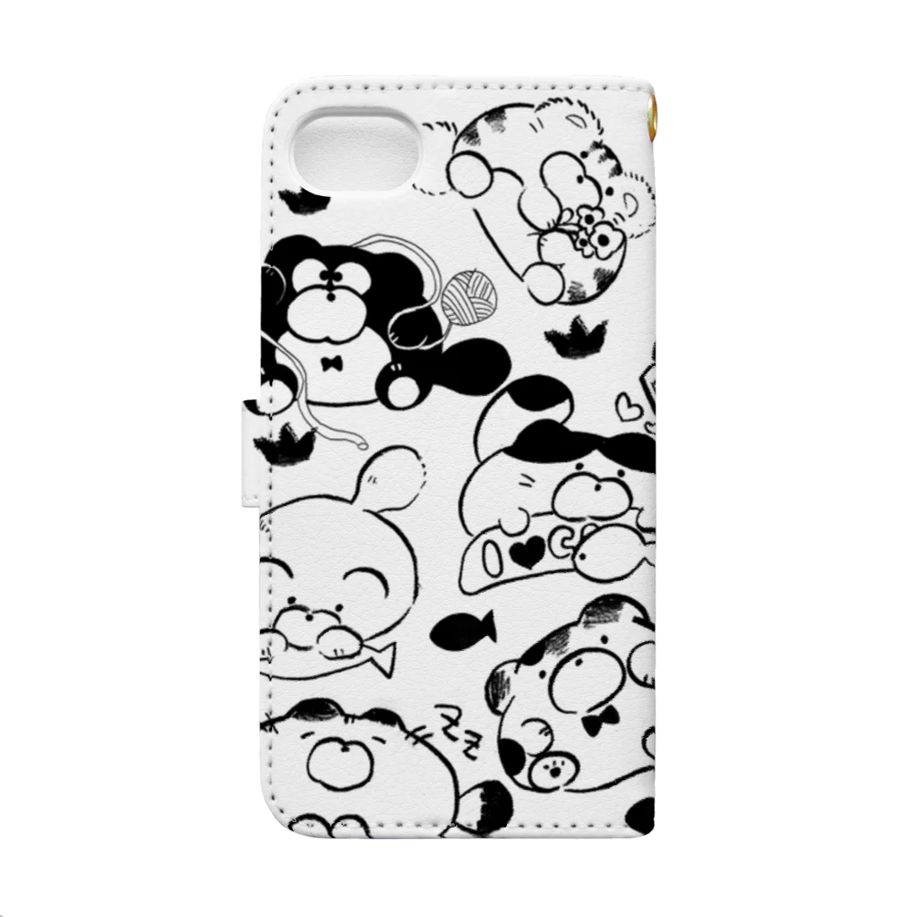 ちくわ屋さんのねこちゃんいっぱい Book-Style Smartphone Case :back