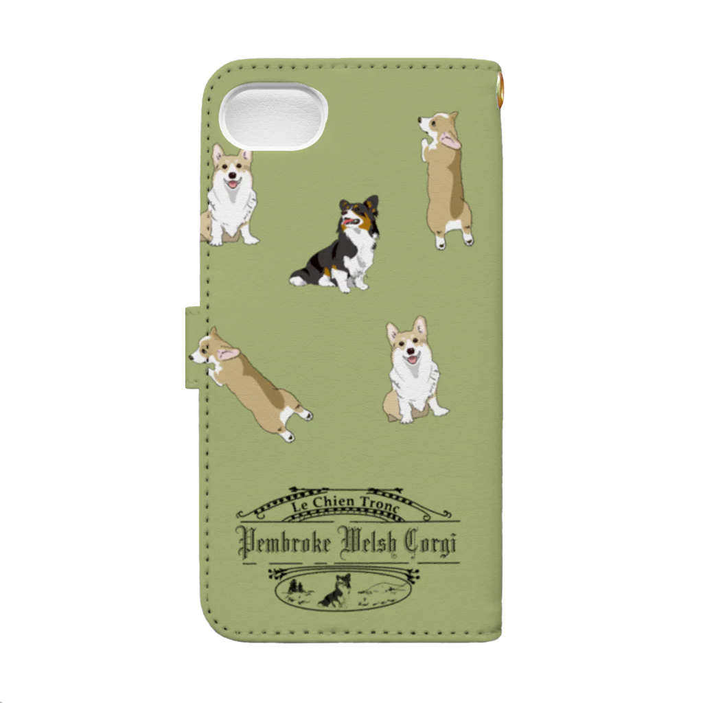 Saori  BTのiphone 6 6s 7 8 用コーギー Book-Style Smartphone Case :back