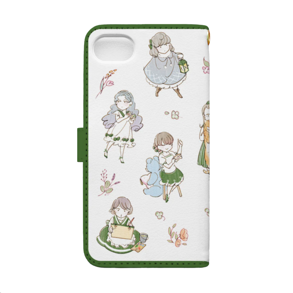 itaのiPhone6s/6,7~8用 crescent ガールズ Book-Style Smartphone Case :back