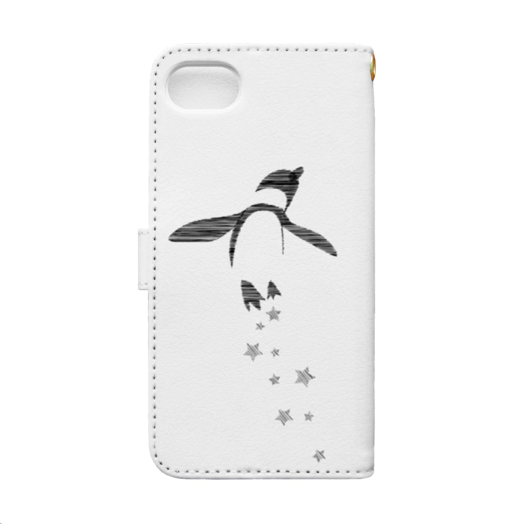 sarada-netの星飛びペンギン Book-Style Smartphone Case :back