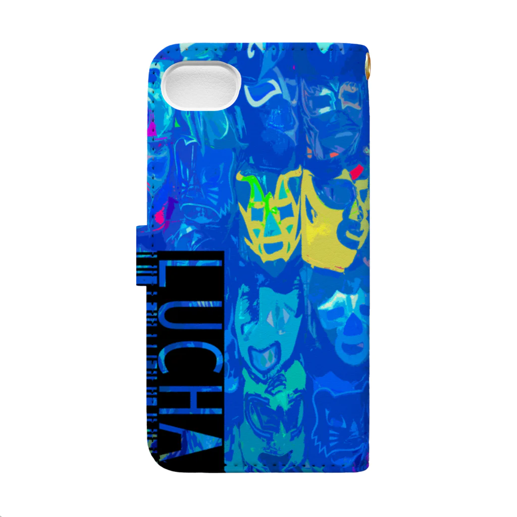 HAKO NO KIMAGUREのLUCHA-BLUE- Book-Style Smartphone Case :back