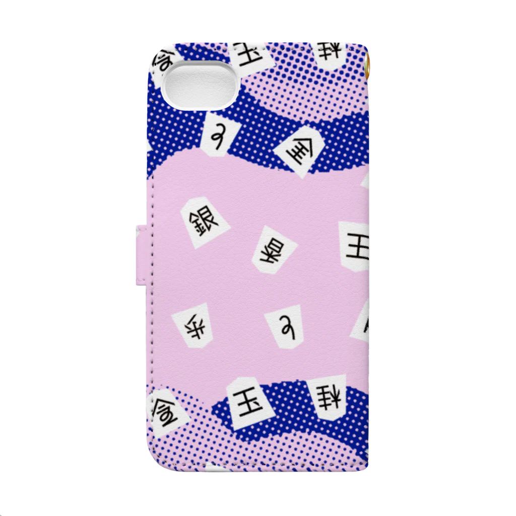 TSUMEROの将棋WAVE（藍・ピンク） Book-Style Smartphone Case :back