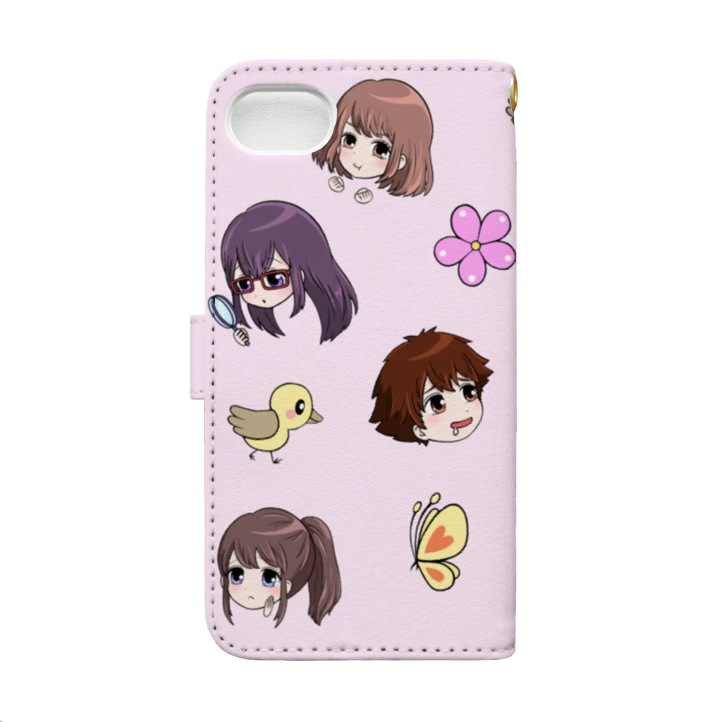 発達花子❀オフィシャルショップの手帳型スマホケース(ピンク) 手帳型スマホケースの裏面