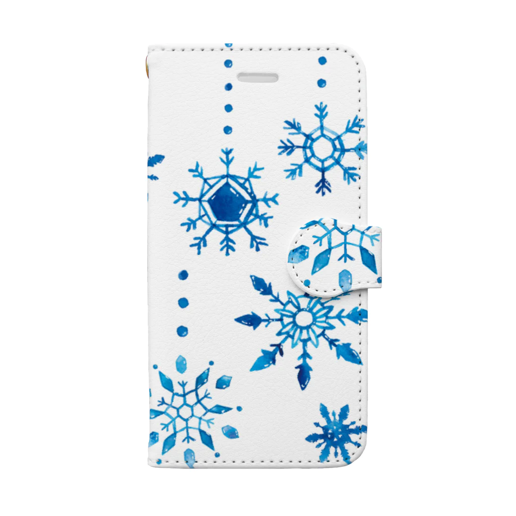 さとろくの雪の結晶手帳型iPhoneケース Book-Style Smartphone Case