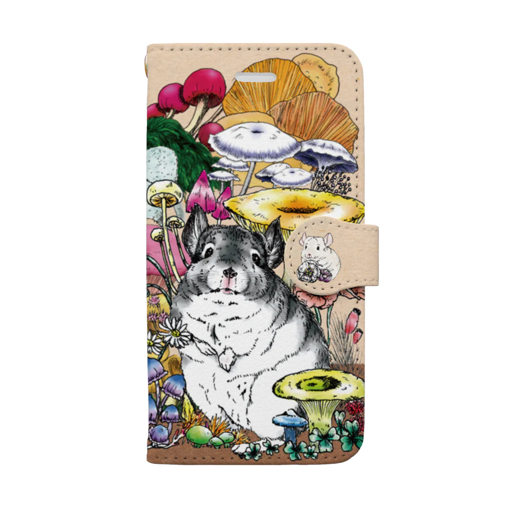 おもちのきのこいっぱいチンチラiPhone6−6s用 Book-Style Smartphone Case