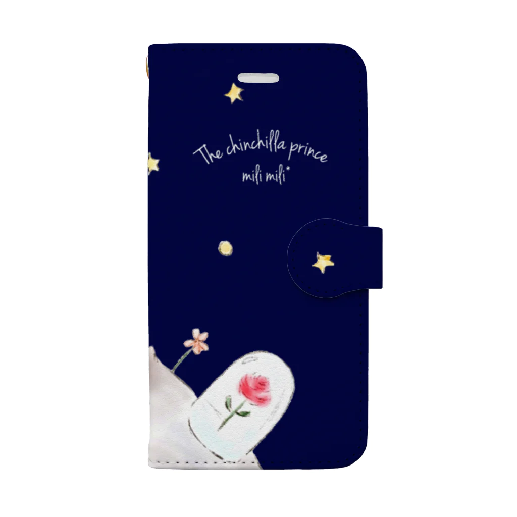 ぽこじろう雑貨店  mili mili (ミリミリ)のチンチラ星の王子さま Book-Style Smartphone Case