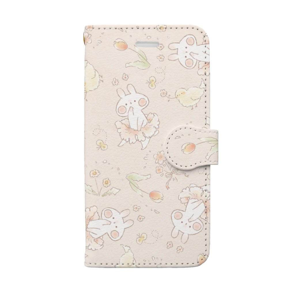 ＊momochy shop＊の春うさぎ Book-Style Smartphone Case