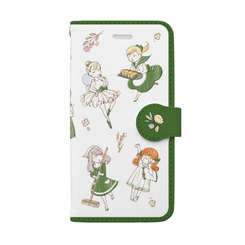 itaのiPhone6s/6,7~8用 crescent ガールズ Book-Style Smartphone Case