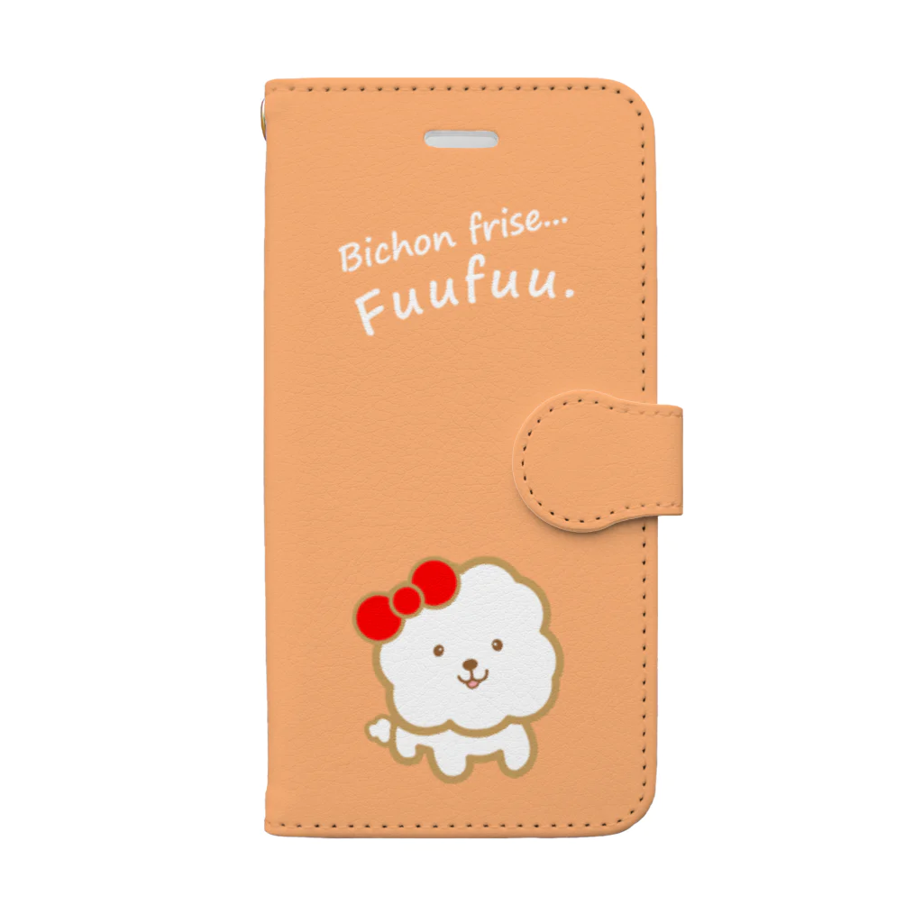 コロ。COLOM.犬いぬdogリボングッズ.のビションフリーゼ犬【ふぅふぅ】＃105 Book-Style Smartphone Case