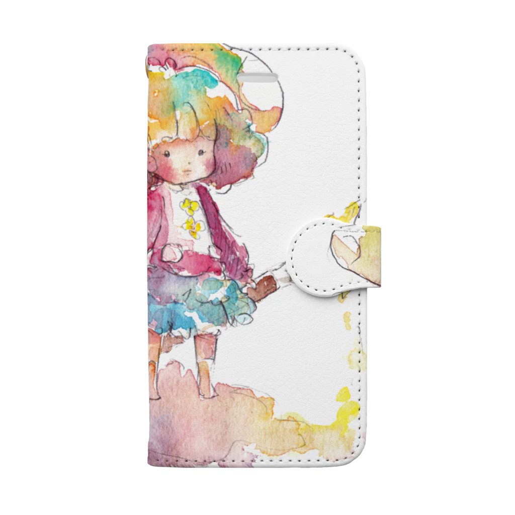 妖精プティと森の動物たちの妖精プティ Book-Style Smartphone Case