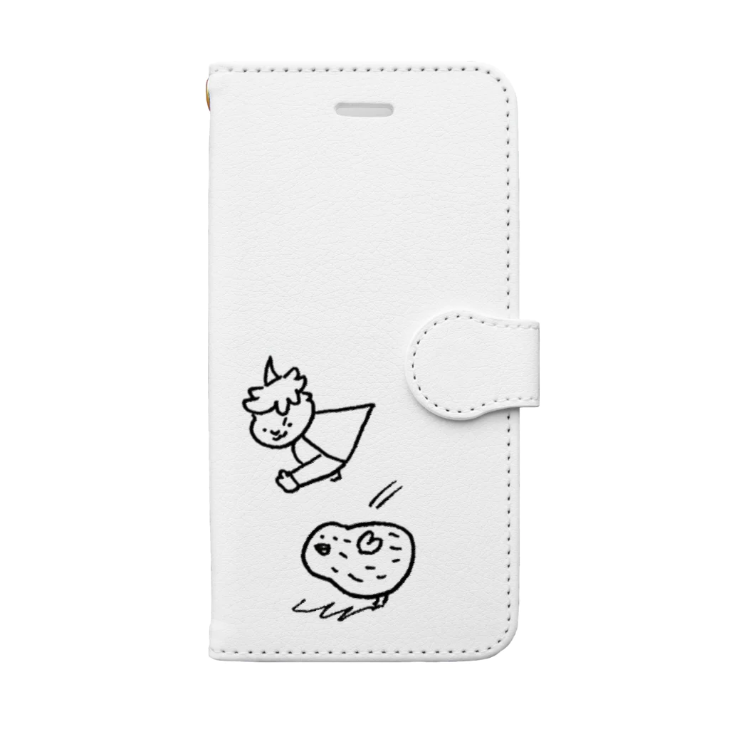 GAJUMARUのソフトクリームマンとピーナッチの跳び箱 Book-Style Smartphone Case