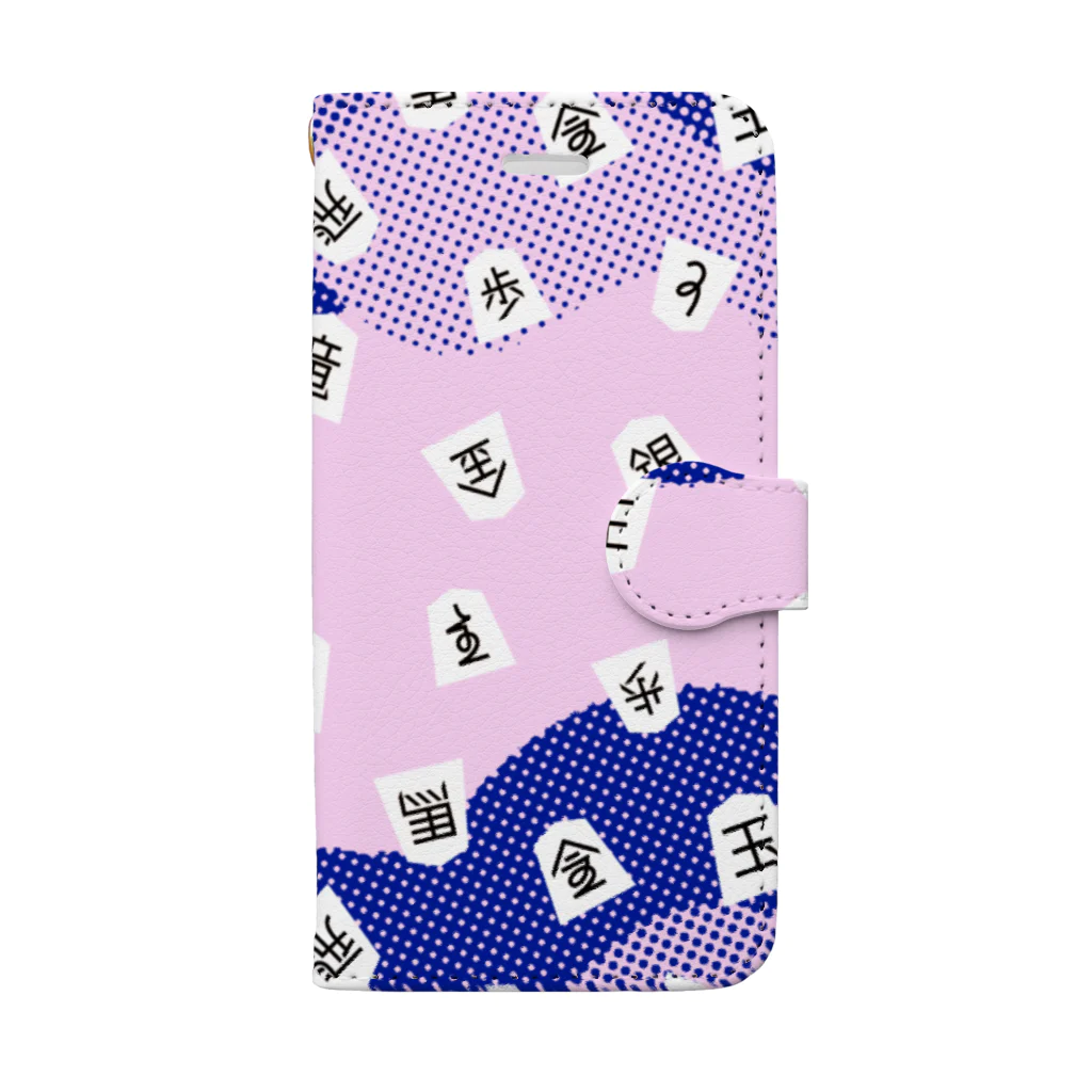 TSUMEROの将棋WAVE（藍・ピンク） Book-Style Smartphone Case