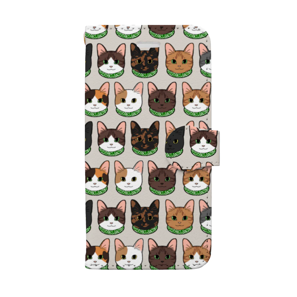 OSORAの日本の猫たち 手帳型スマホケース