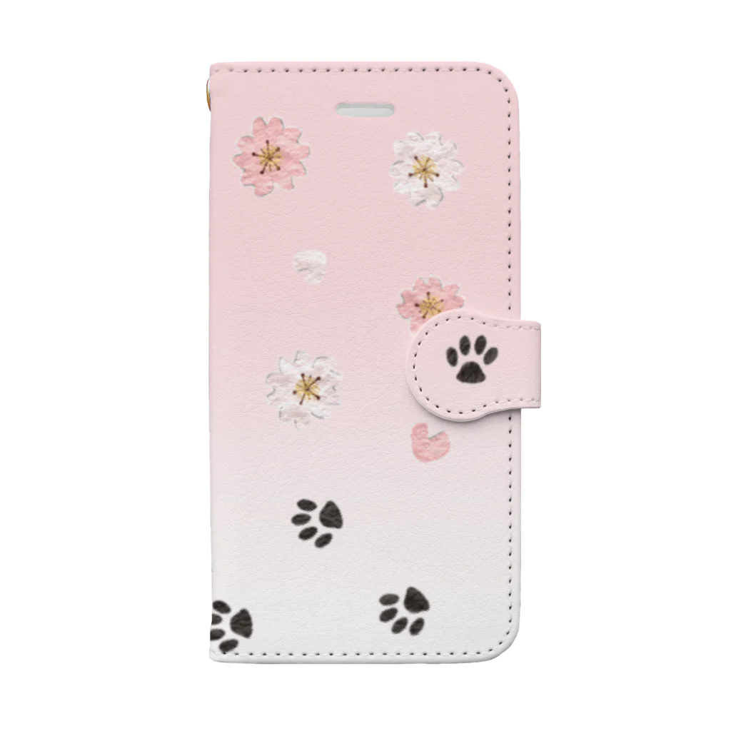 田中ザビエル世界のどうぶつの桜咲くパンダ Book-Style Smartphone Case