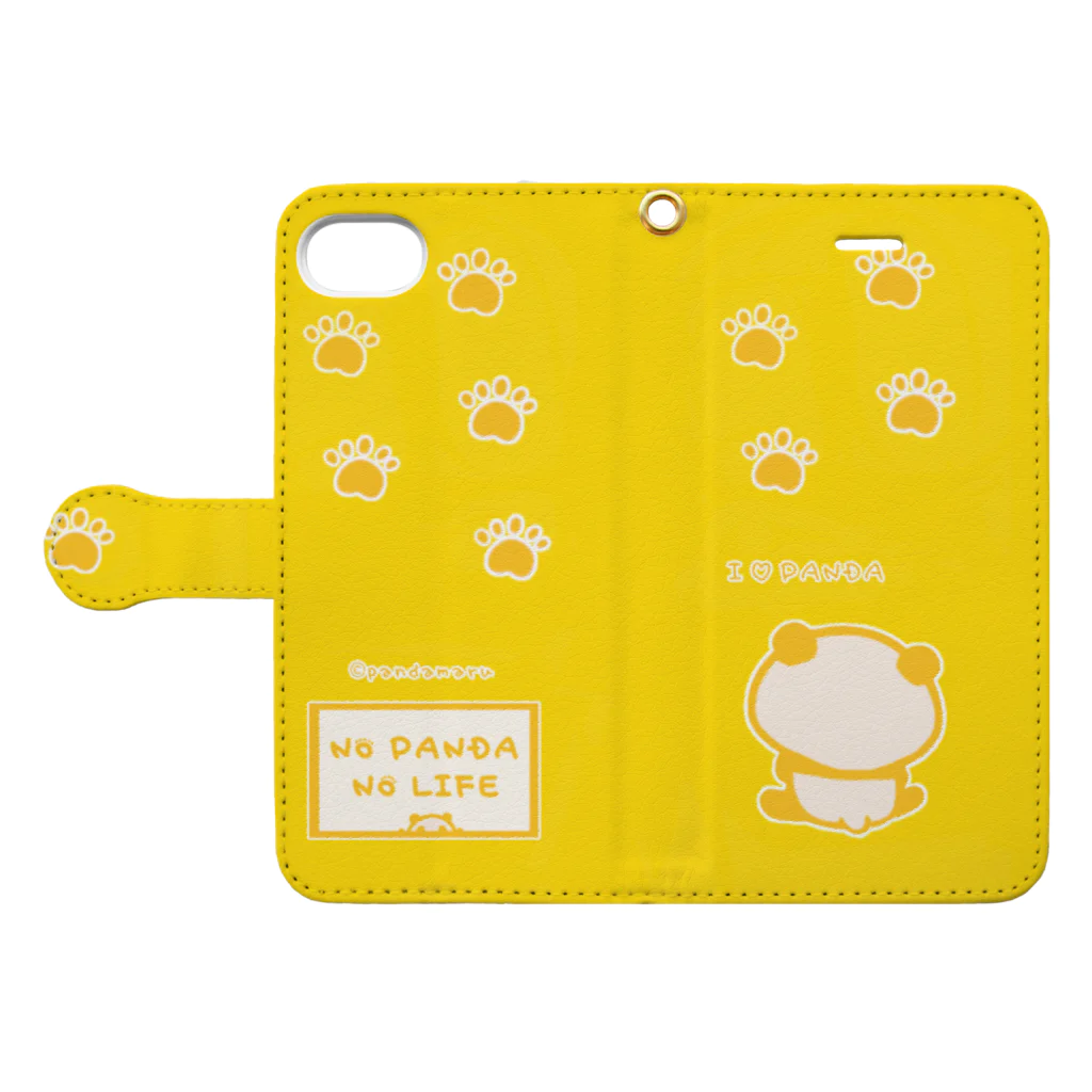 ぱんだ丸ショップのまったりパンダ：iPhone6/6s/7/8/X/xs用 Book-Style Smartphone Case:Opened (outside)