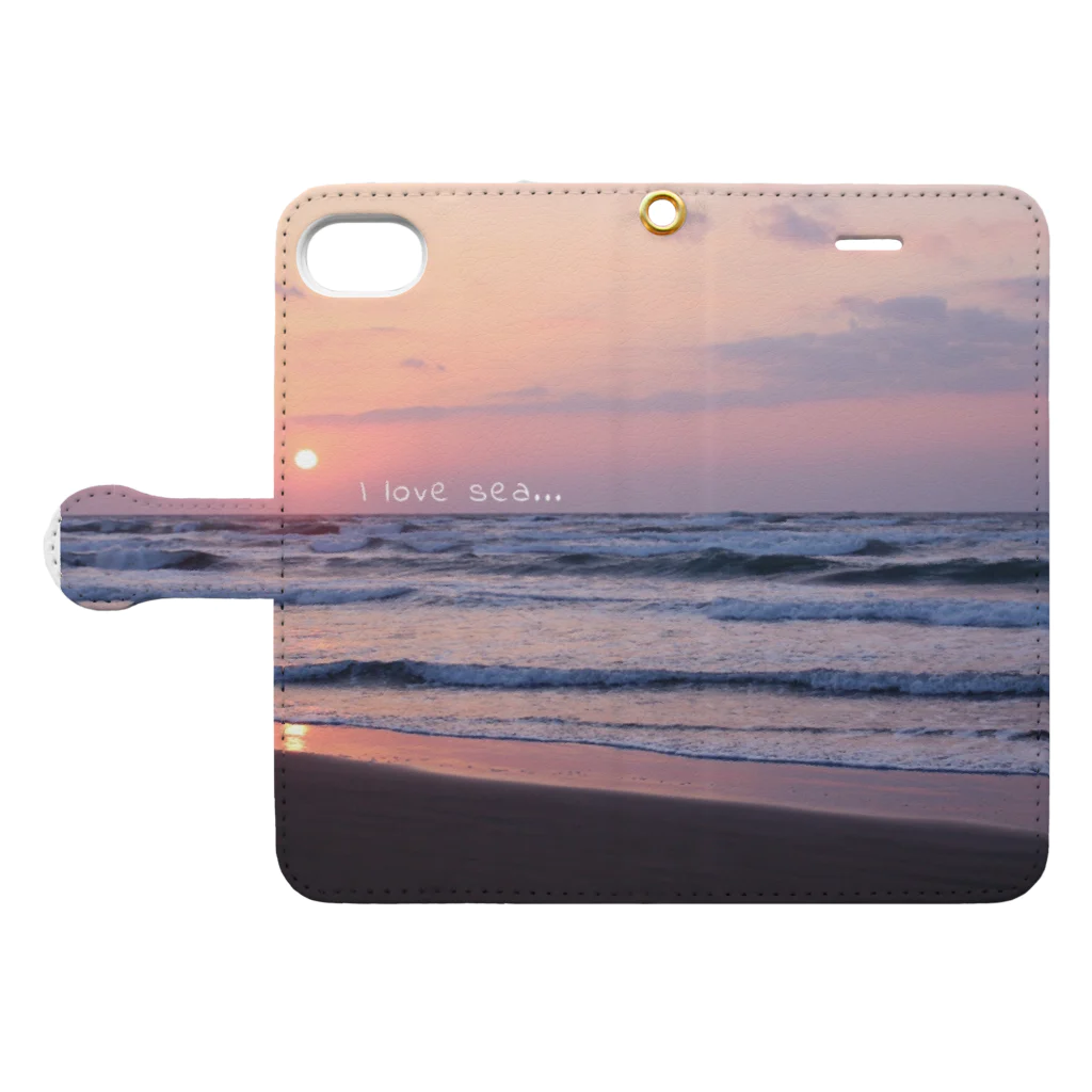 Ririmaru-Wonderlandの海 Book-Style Smartphone Case:Opened (outside)