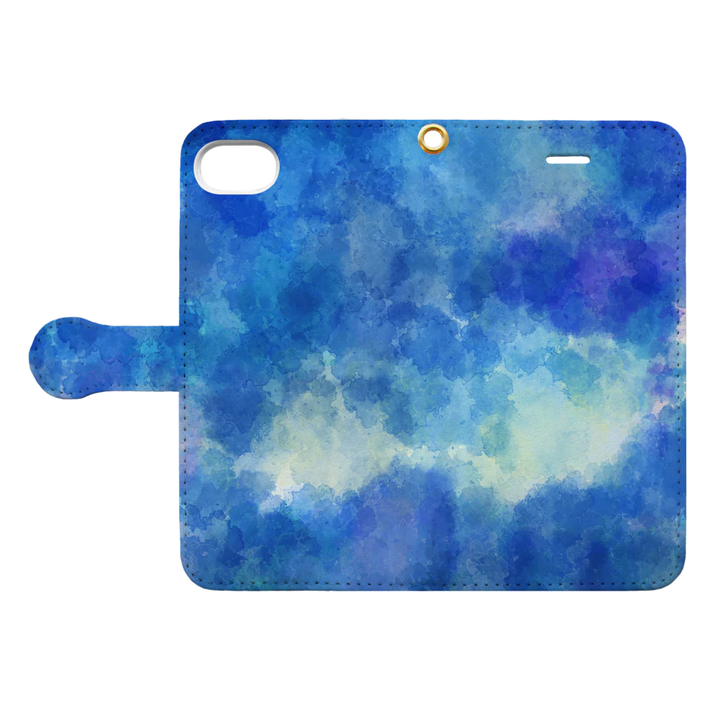 ataruno artのLight Blue 淡い空 Book-Style Smartphone Case:Opened (outside)