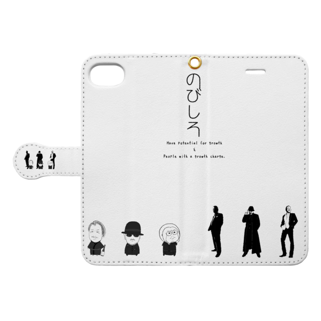 ｼｮｺ山商店ののびしろ×おぢさん Book-Style Smartphone Case:Opened (outside)