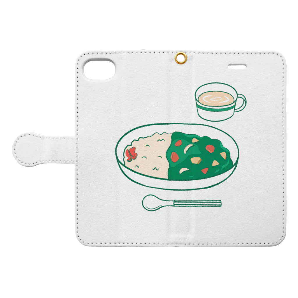 electronicatの野菜カレー Book-Style Smartphone Case:Opened (outside)