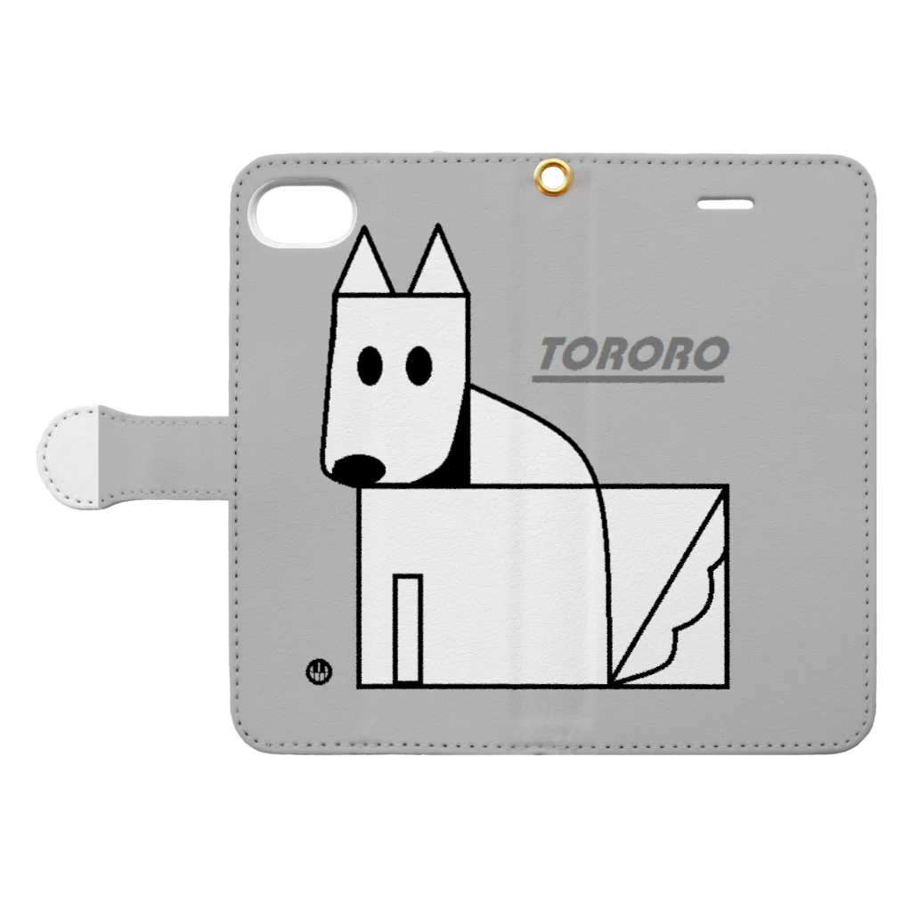 神田のTORORO 手帳型スマホケースを開いた場合(外側)