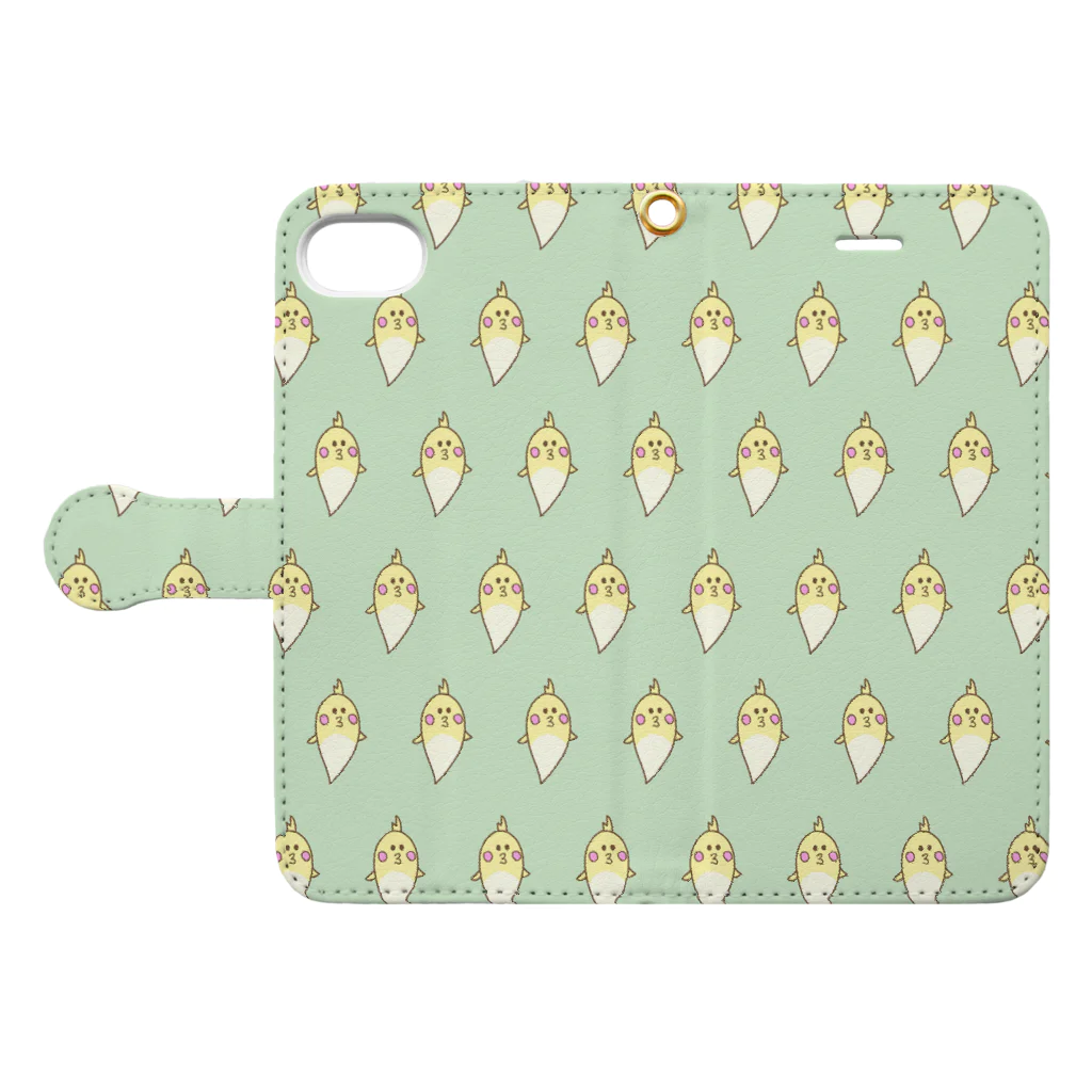 なごちゃんのオカメインコの陽ちゃん Book-Style Smartphone Case:Opened (outside)