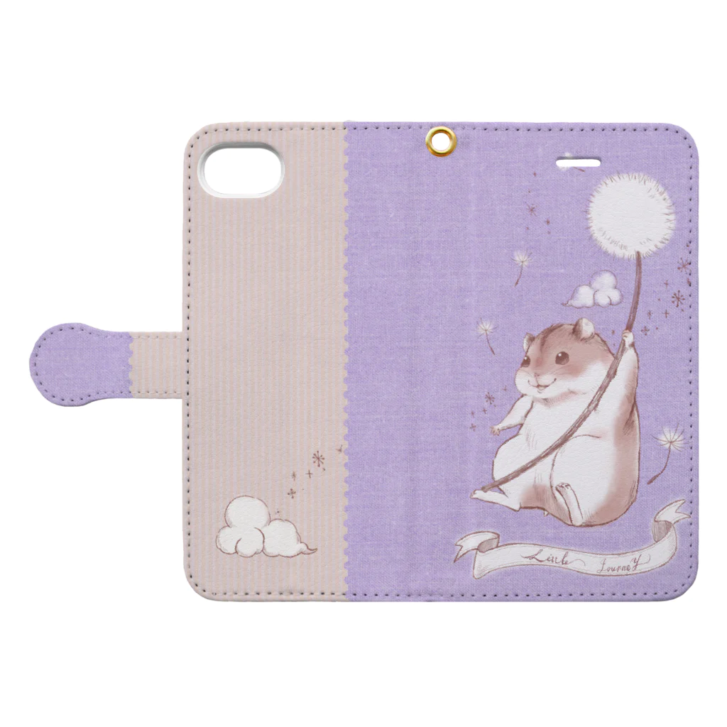 kurun's petit factory By 星咲まゆのタンポポとハムスター Book-Style Smartphone Case:Opened (outside)