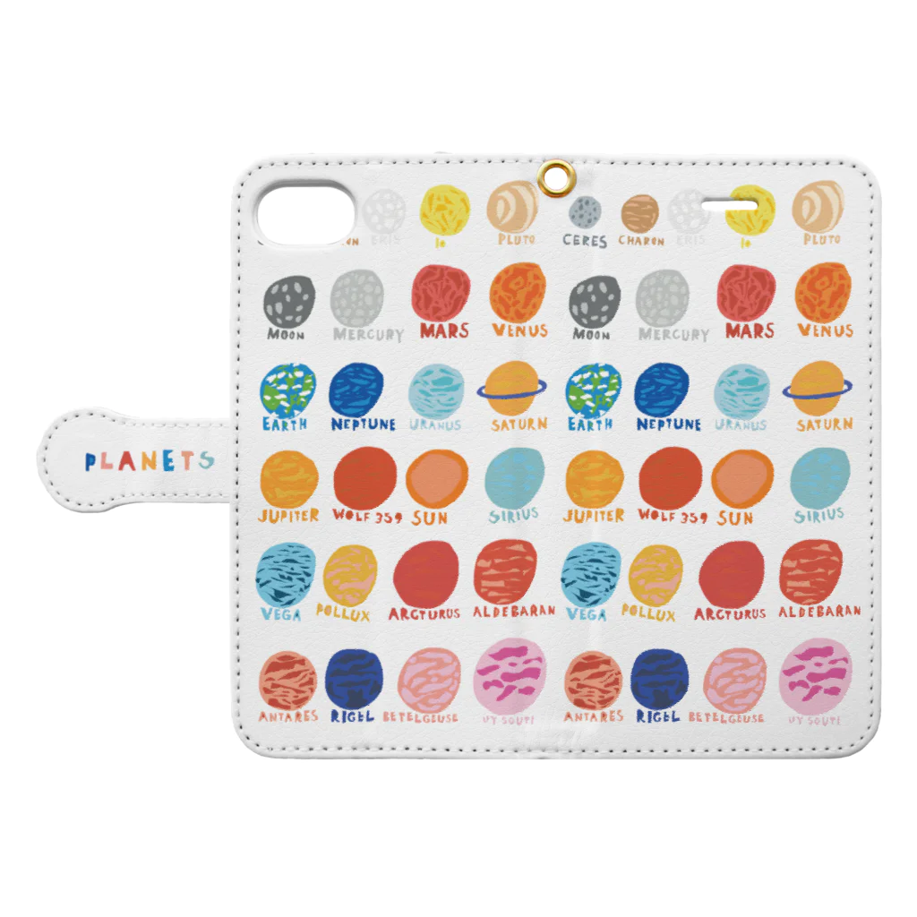 サタケシュンスケ｜イラストレーターの長男の絵（PLANETS） Book-Style Smartphone Case:Opened (outside)