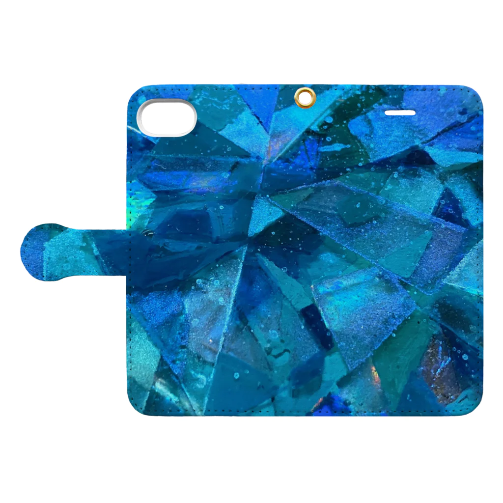 Atelier HILOのParaiba Tourmaline    Morpho Blue Book-Style Smartphone Case:Opened (outside)