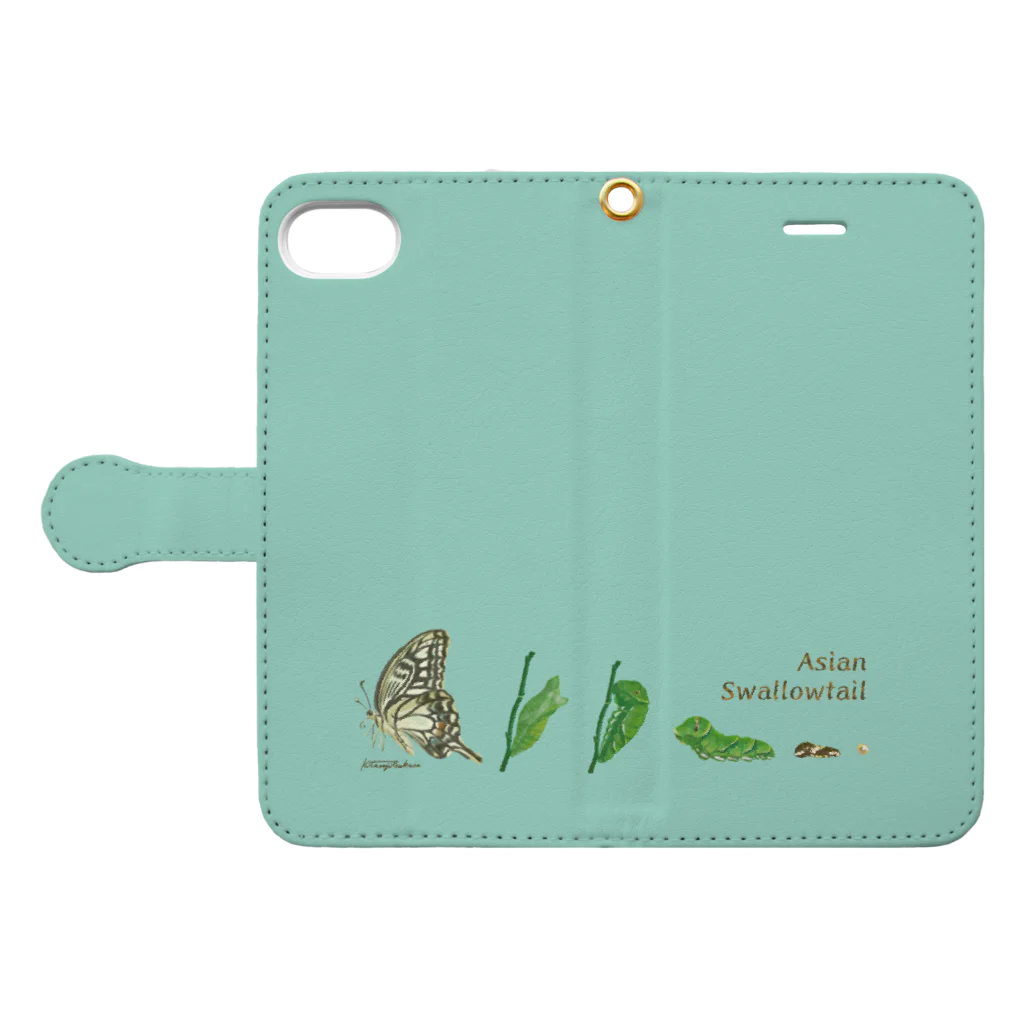 kitaooji shop SUZURI店のAsian Swallowtail Book-Style Smartphone Case:Opened (outside)