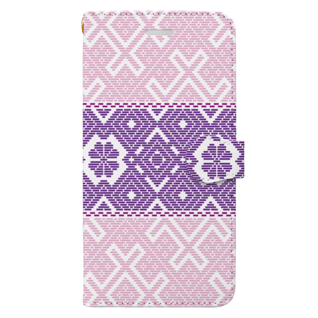 こぎん刺し 紫桜 こぎん刺し 紅松こぎん Mimatsuko の手帳型スマホケース通販 Suzuri スズリ