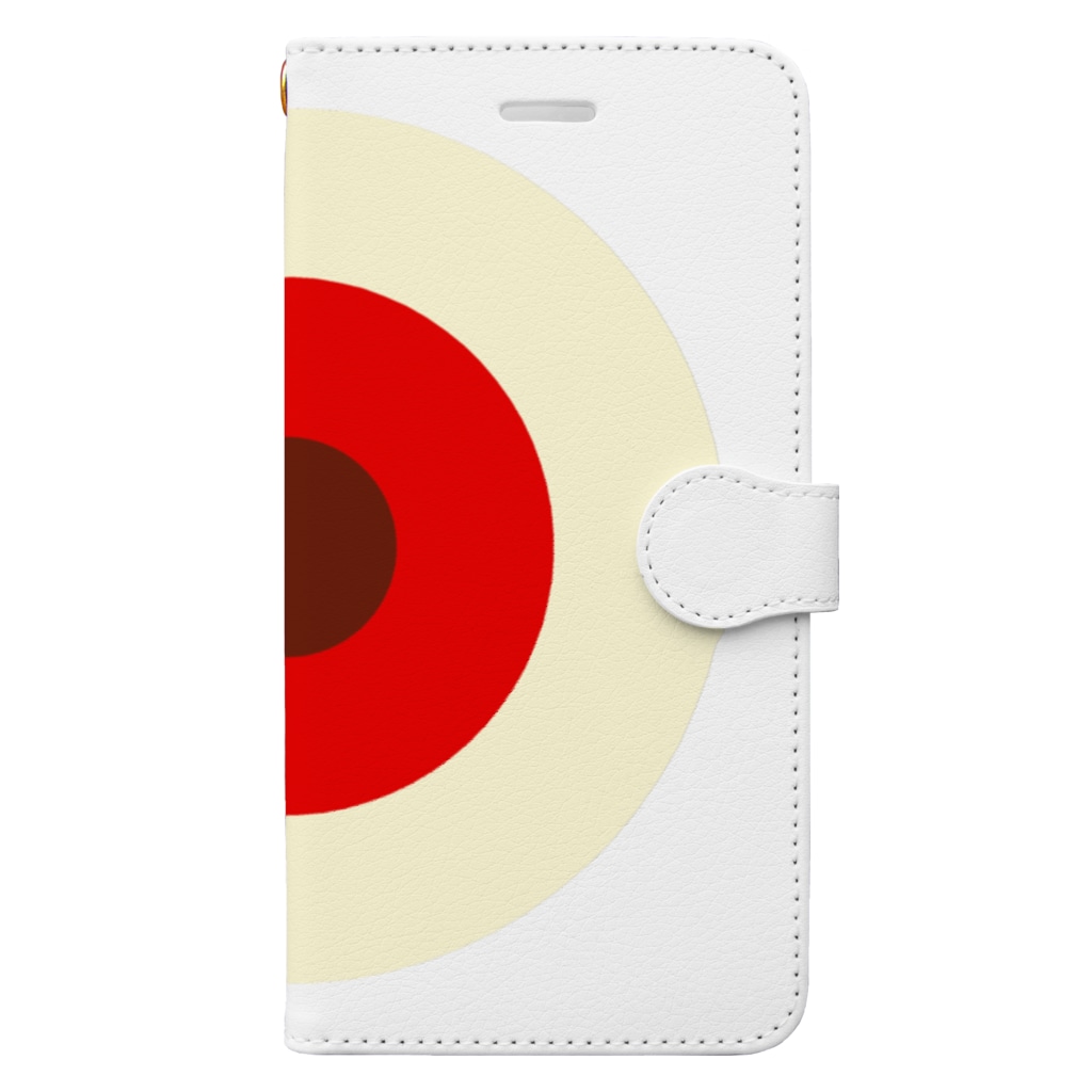 CORONET70のサークルa・クリーム・赤・チョコ Book-Style Smartphone Case