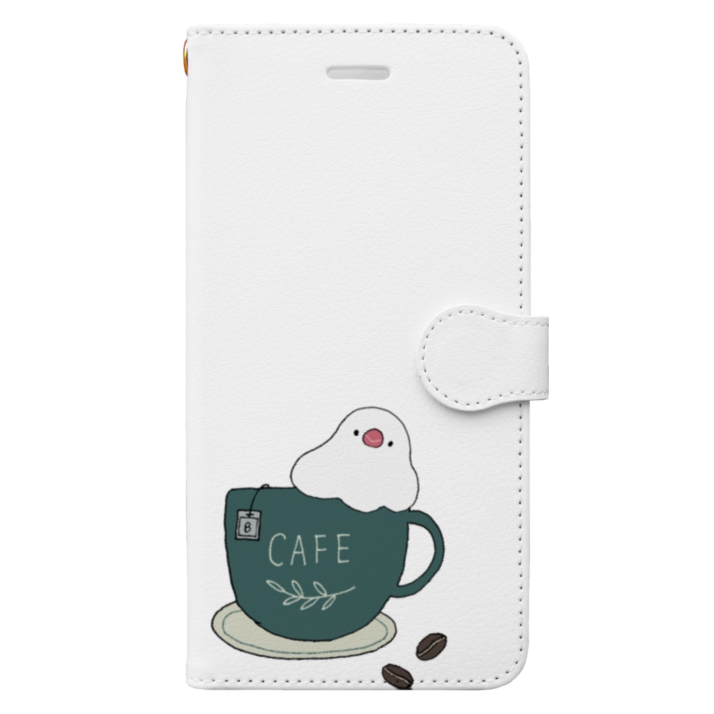 バニラ＆チッチのコーヒーカップ文鳥☕  (文鳥の日 2021記念) Book-Style Smartphone Case