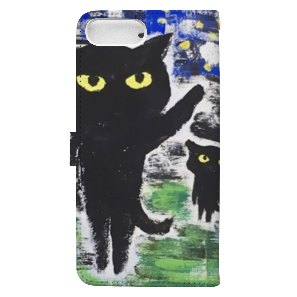 ねこぜや の黒猫の夜 Book-Style Smartphone Case :back