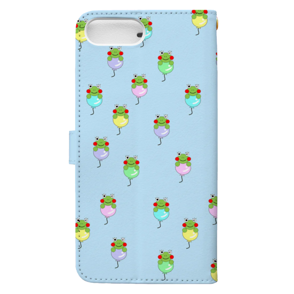 🐸かえるさんと仲間たち🐸の風船とかえるさん Book-Style Smartphone Case :back