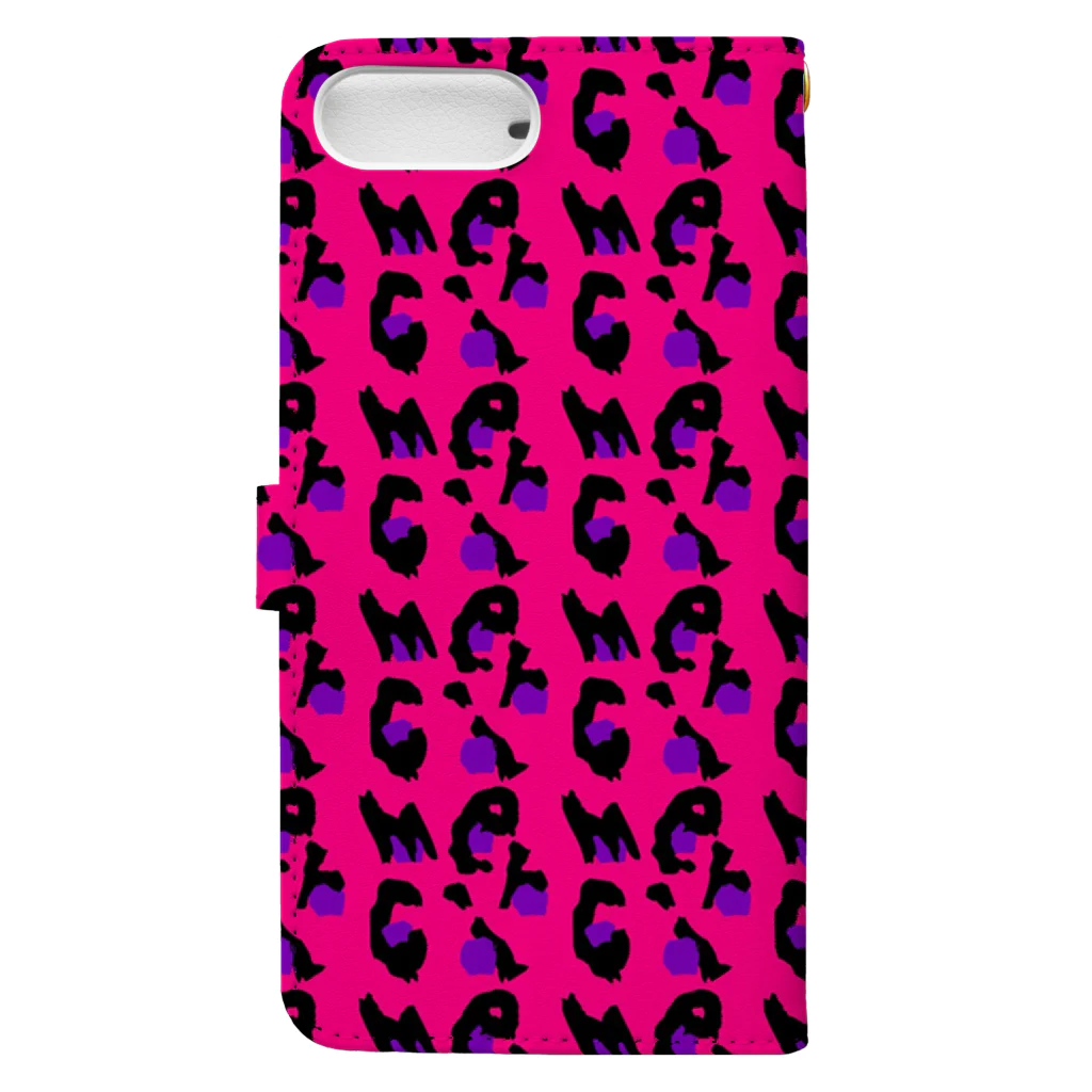 merciのmerci pink leopard smart phone case 手帳型スマホケースの裏面