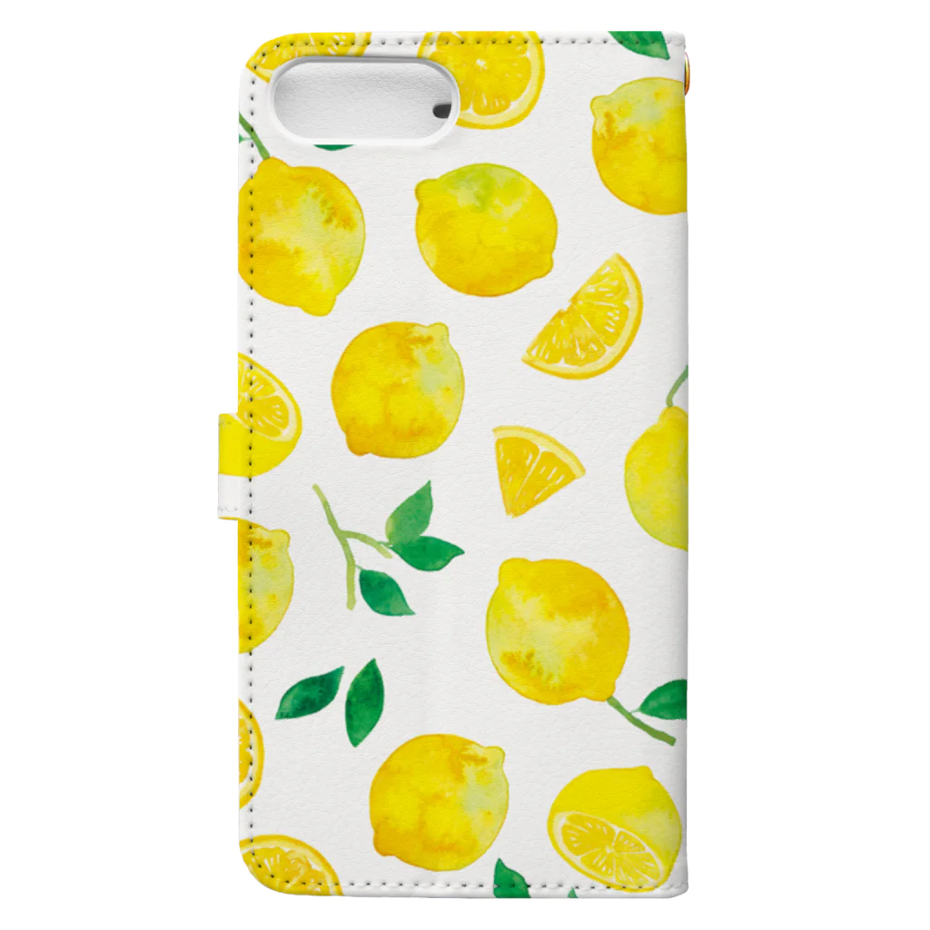 さとろくのレモン手帳型iPhoneケース Book-Style Smartphone Case :back