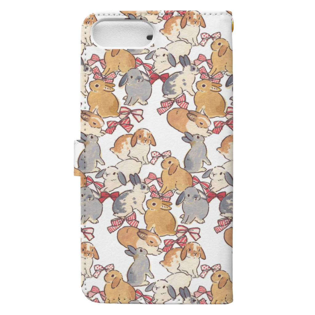 SCHINAKO'SのBunnies and Ribbons Book-Style Smartphone Case :back