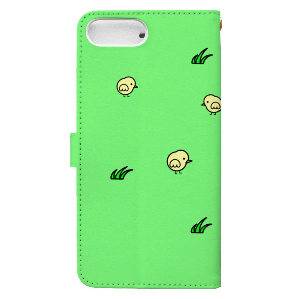 tomo-miseのひよこ ダルマ 1 （スマホケース） Book-Style Smartphone Case :back