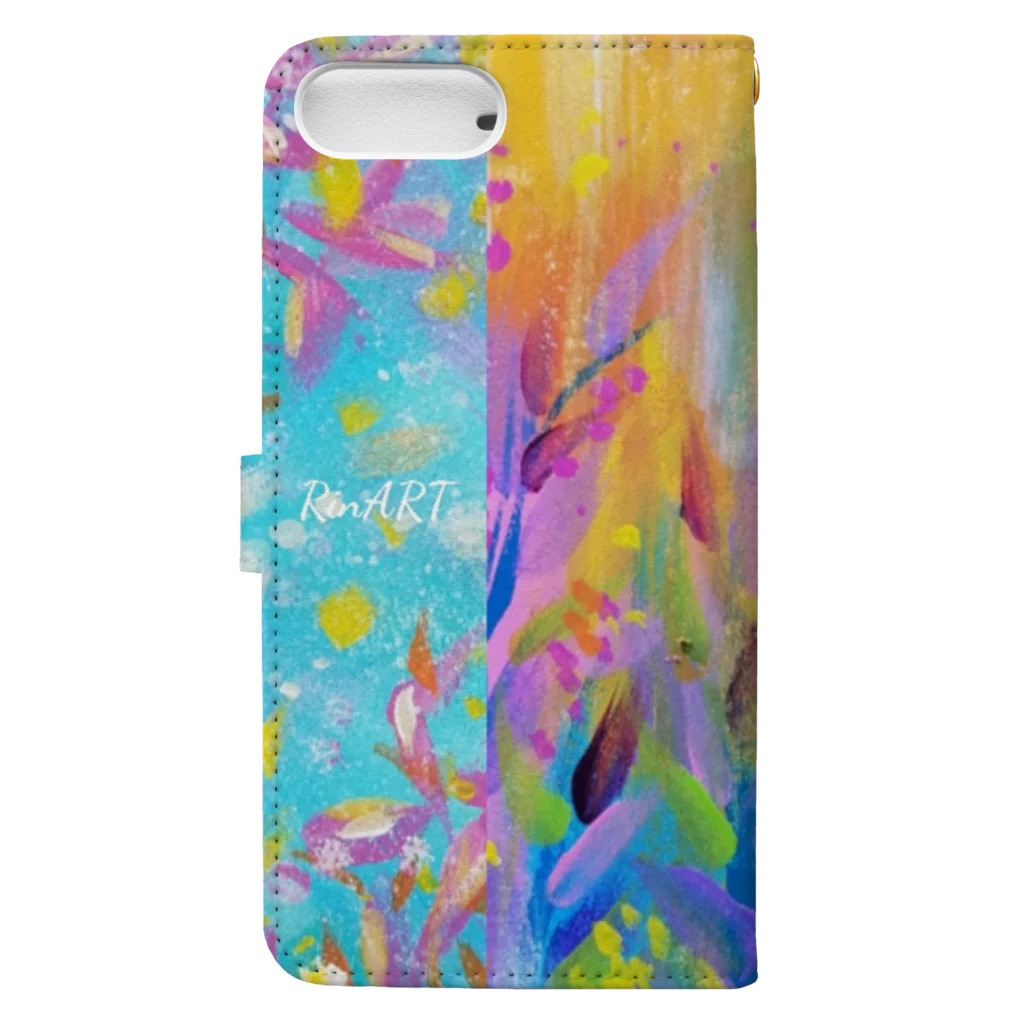 RinARTのRAINBOWシリーズ「happy」 Book-Style Smartphone Case :back