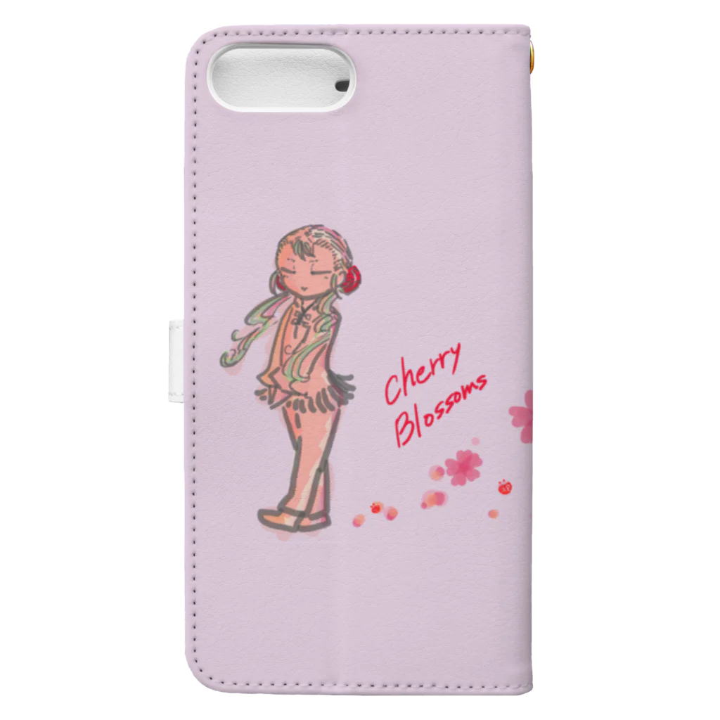 LadybugcolorのCherry Blossoms Book-Style Smartphone Case :back